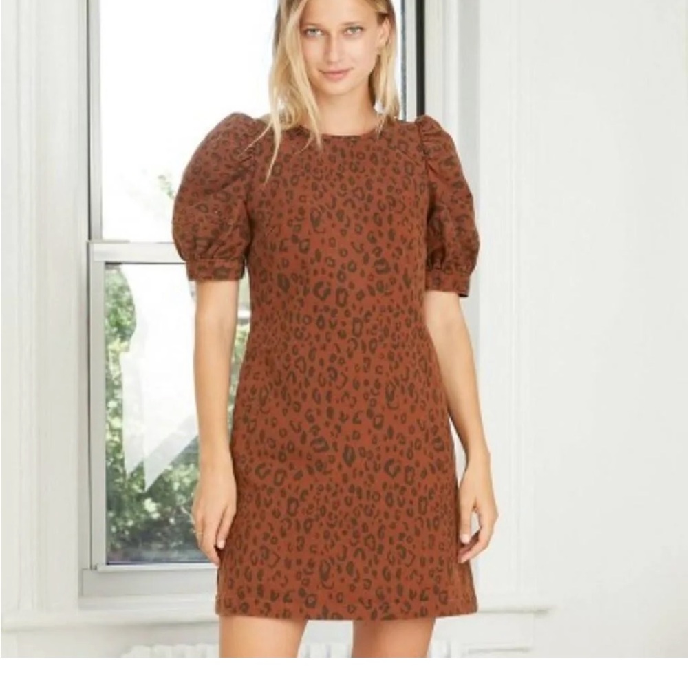 Universal thread cheetah print denim dress nwt